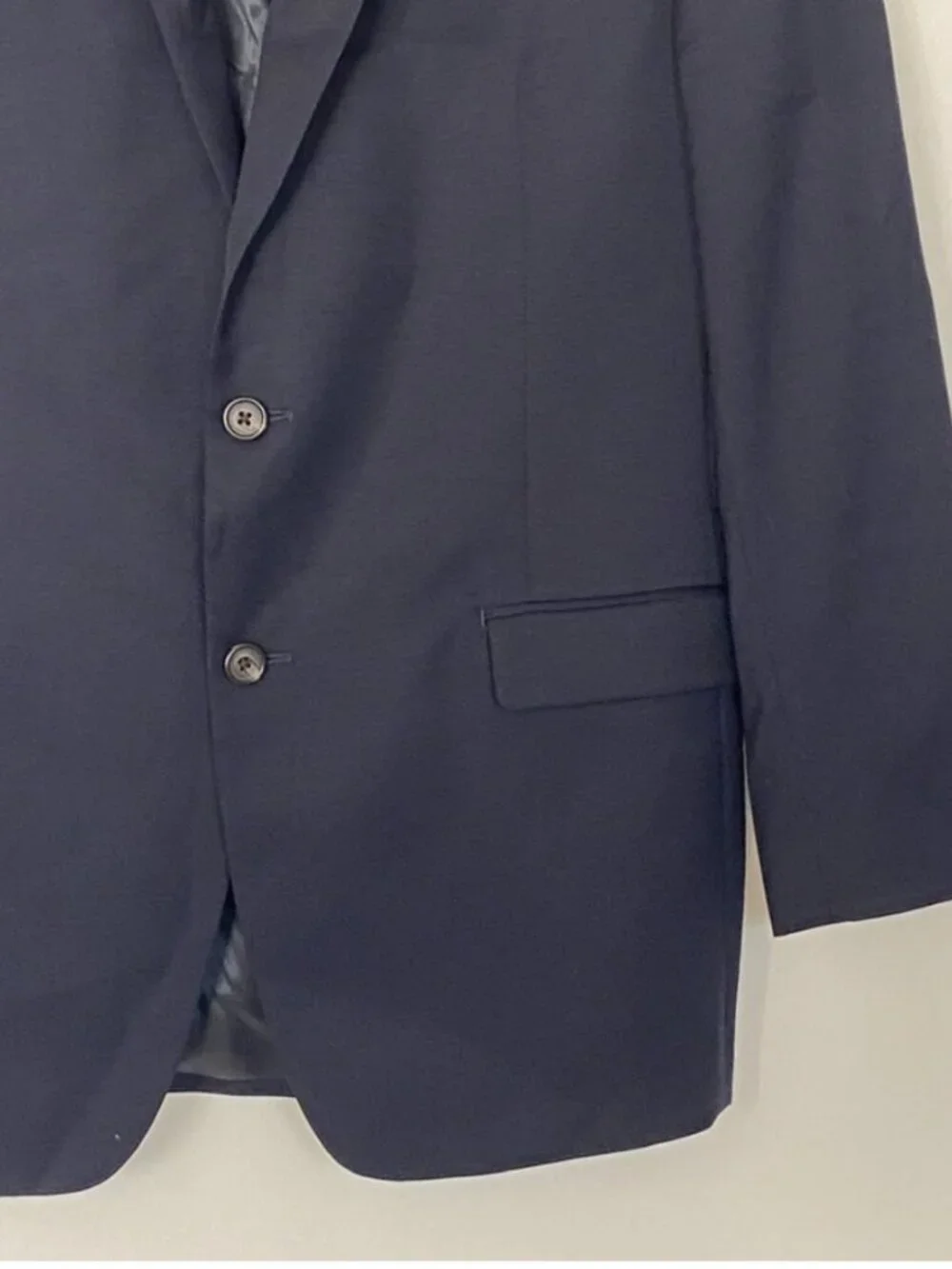LAUREN Ralph Lauren Men Blazer Navy Blue Size 40L 100% Wool Classic Fit